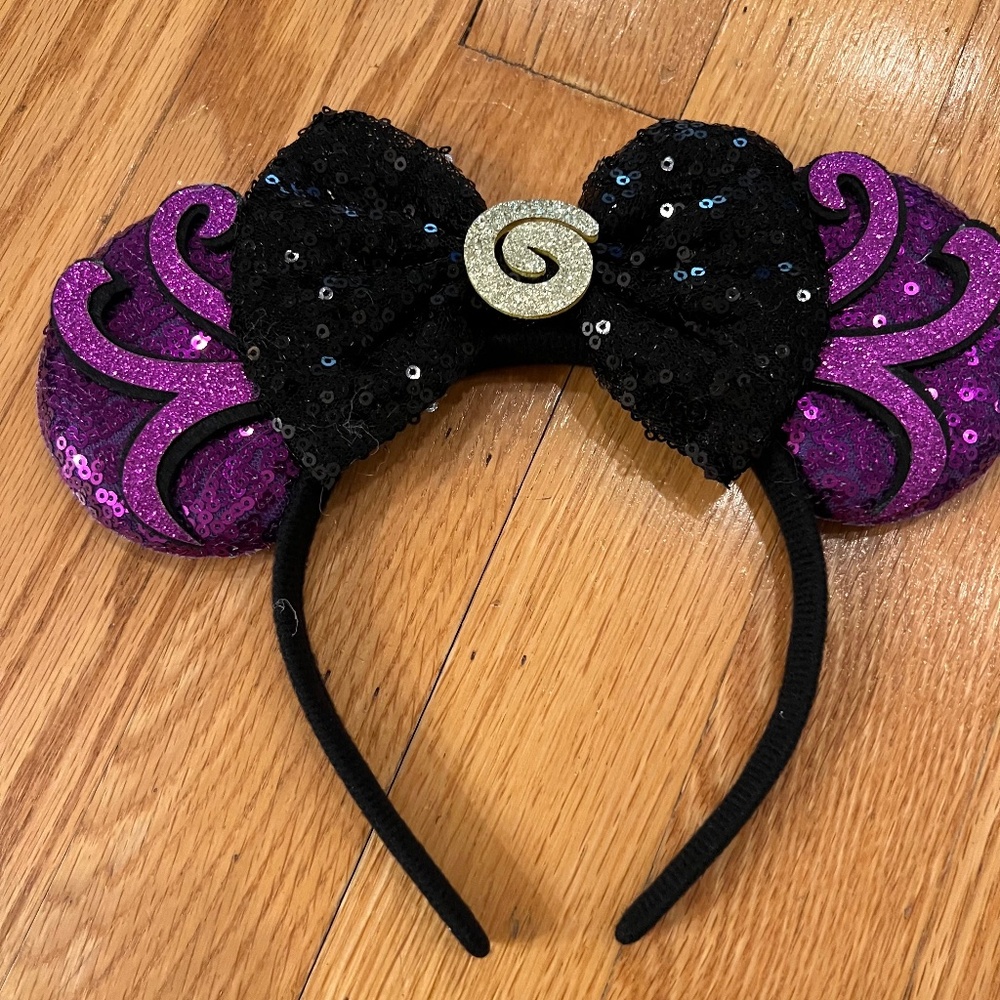 purple sequins disney minnie mouse ears